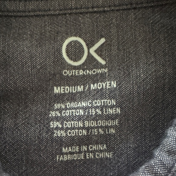 Outerknown Dark Blue Casual Button Down Shirt - Picture 2 of 7